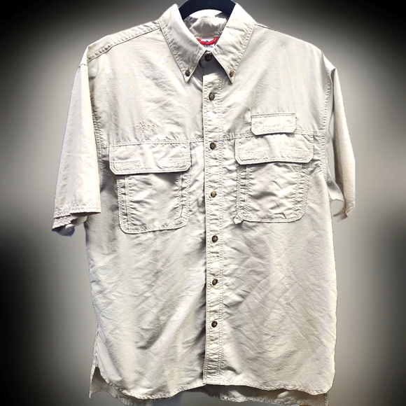VF Solutions Boy Scout Mens Size S Shirt Beige Short Sleeve Vented Button Up BSA - Picture 1 of 12